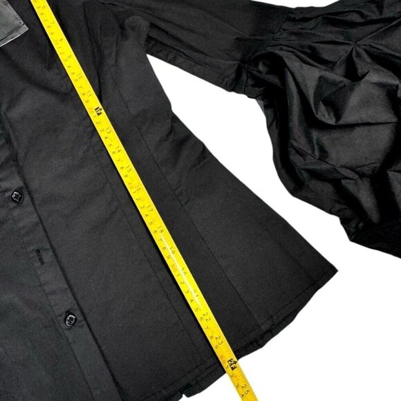 NWT TOV Los Angeles Gothic Blouse Sz.M Black Bell Sleeve High Collar Whimsigoth - Picture 8 of 13